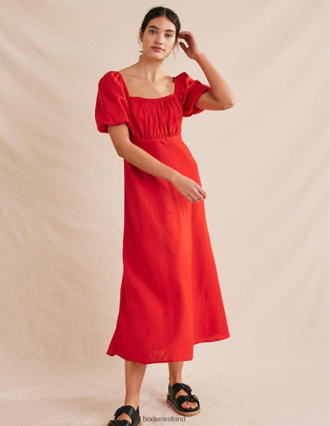 Vermillion Clothing Ruched Bodice Midi Dress Boden Women L466L61078