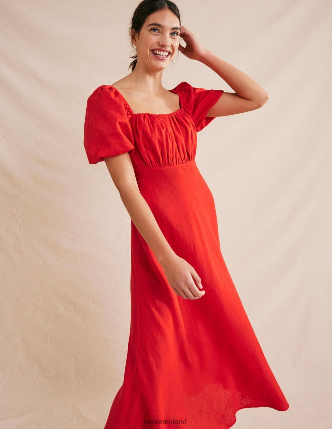 Vermillion Clothing Ruched Bodice Midi Dress Boden Women L466L61078