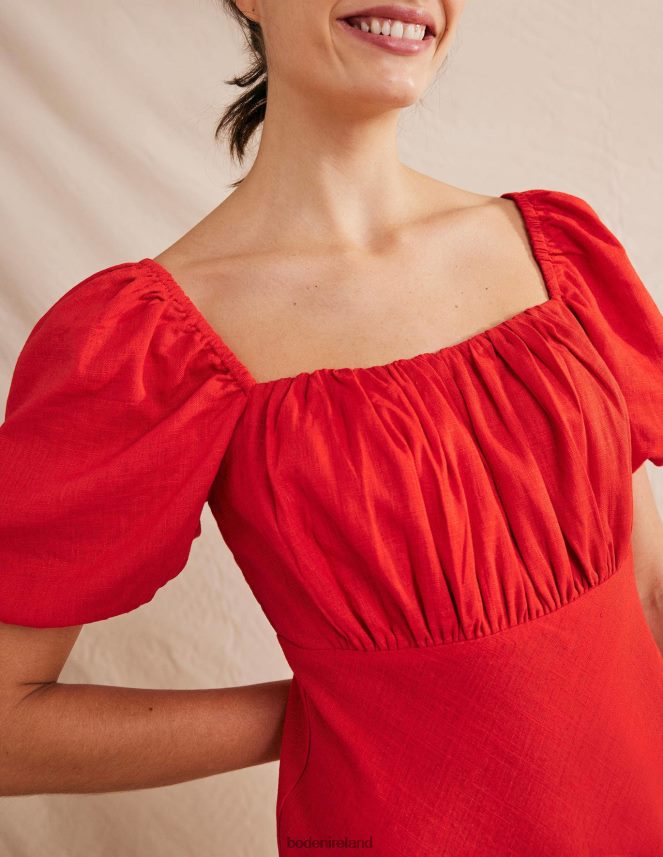 Vermillion Clothing Ruched Bodice Midi Dress Boden Women L466L61078