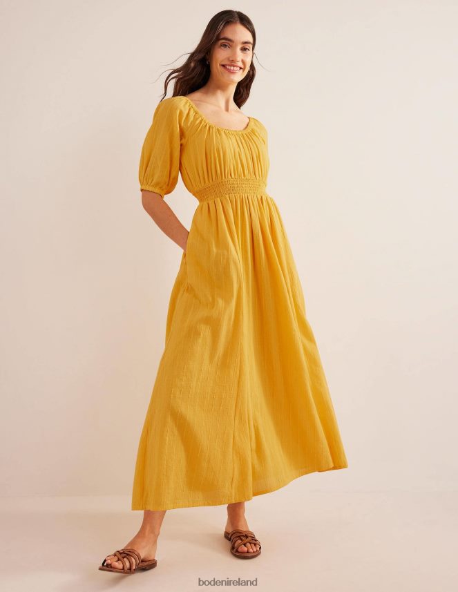 Yellow Texture Clothing Scoop Neck Maxi Dress Boden Women L466L61030
