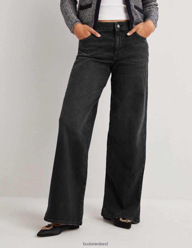 Black Clothing Low Rise Wide Leg Jeans Boden Women L466L61837