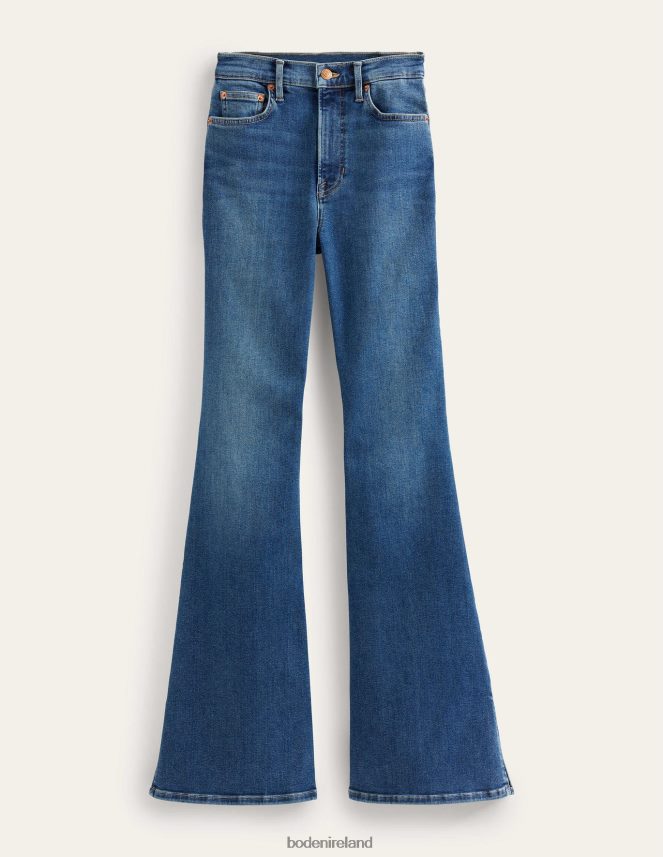 Indigo Clothing High Rise Split Flare Jeans Boden Women L466L61769