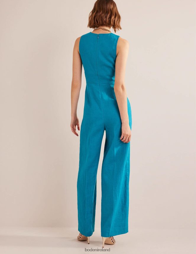 Crystal Teal Clothing V-Neck Occasion Jumpsuit Boden Women L466L62576