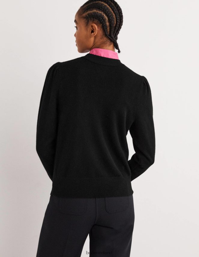 Black Clothing Cashmere Puff Shoulder Jumper Boden Women L466L61330