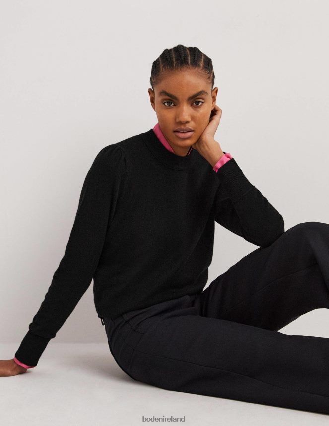 Black Clothing Cashmere Puff Shoulder Jumper Boden Women L466L61330