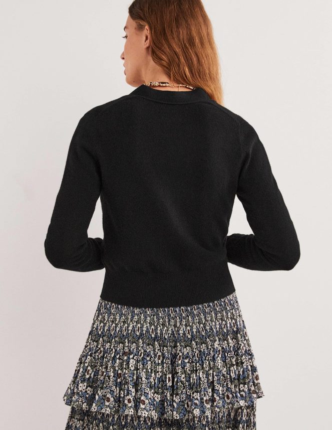 Black Clothing Cropped Cashmere V Cardigan Boden Women L466L62466