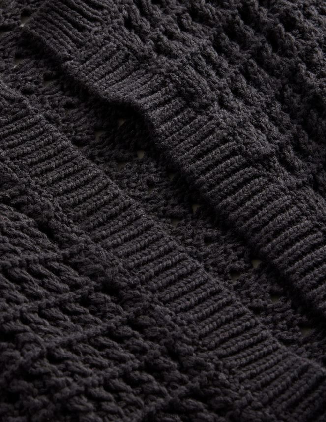 Black Clothing Cropped Crochet Cardigan Boden Women L466L61523