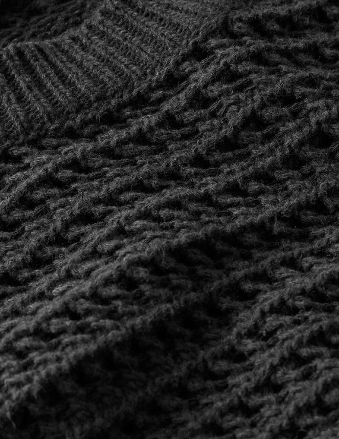 Black Clothing Cropped Crochet Jumper Boden Women L466L62087