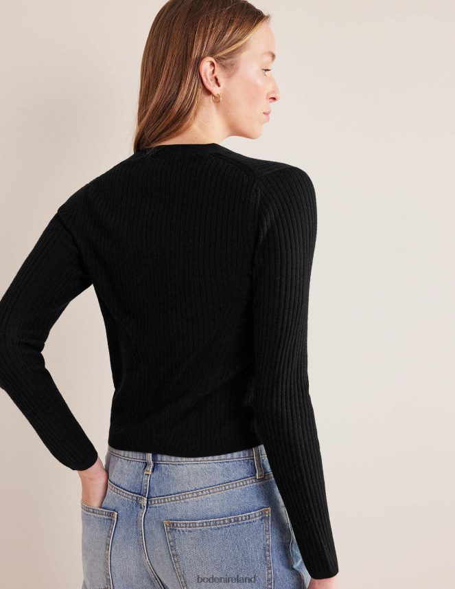 Black Clothing Ribbed Merino V Cardigan Boden Women L466L61291