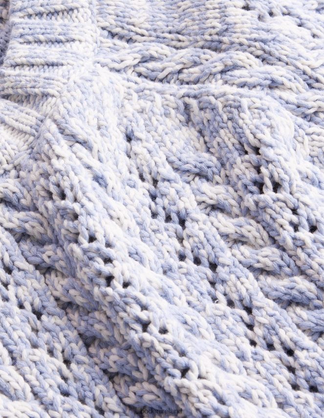 Blue Blizzard & Ivory Marl Clothing Marled Cable Jumper Boden Women L466L61666