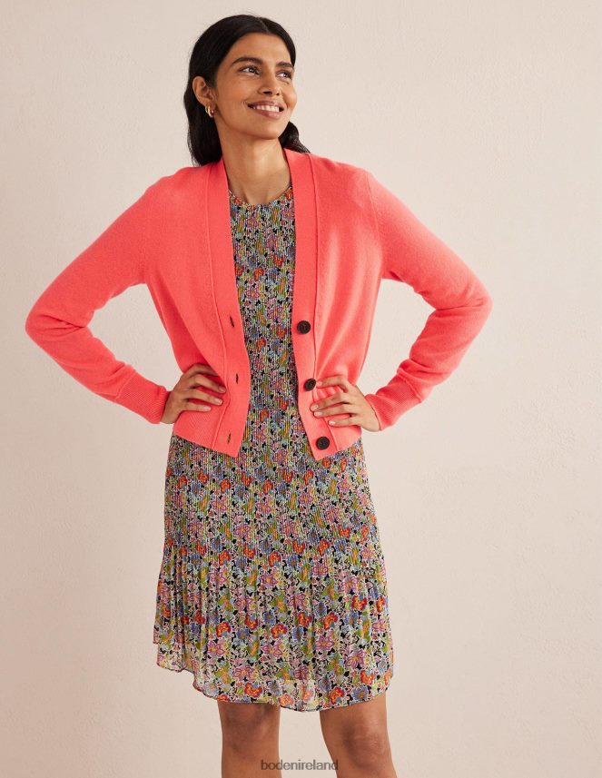 Bright Watermelon Clothing Cashmere V-neck Cardigan Boden Women L466L61983