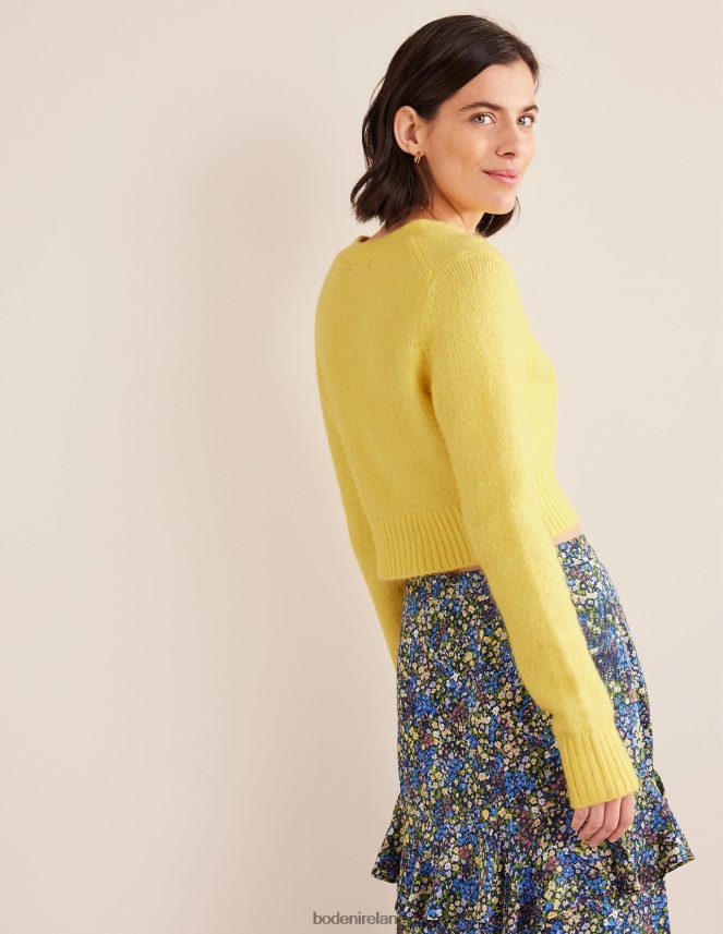 Bumble Bee Clothing Fluffy Cropped V-Neck Cardigan Boden Women L466L61673