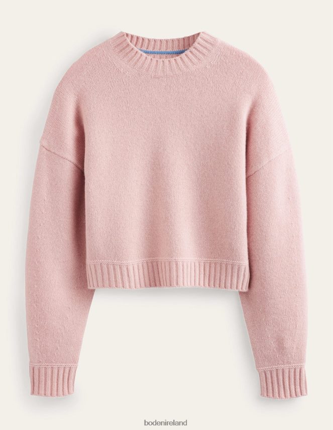 Chalky Pink Clothing Brushed Wool Cropped Jumper Boden Women L466L61550