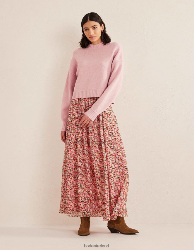 Chalky Pink Clothing Brushed Wool Cropped Jumper Boden Women L466L61550