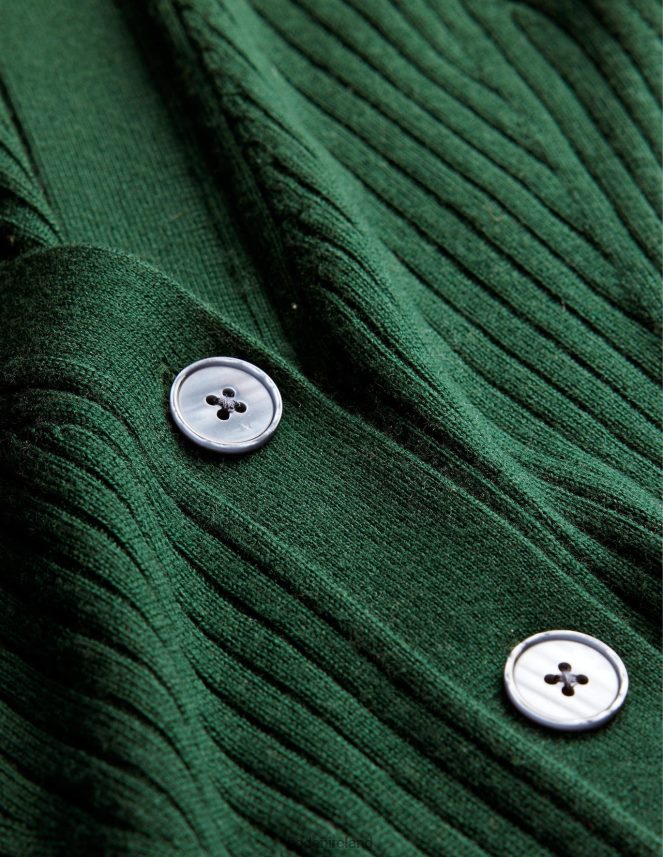 Emerald Night Clothing Merino Cropped RIb Cardigan Boden Women L466L61649