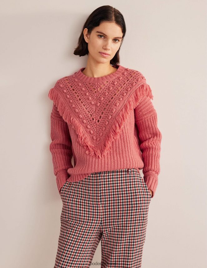 Faded Rose Clothing Fringe Detail Ribbed Jumper Boden Women L466L62028