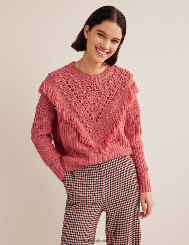 Faded Rose Clothing Fringe Detail Ribbed Jumper Boden Women L466L62028