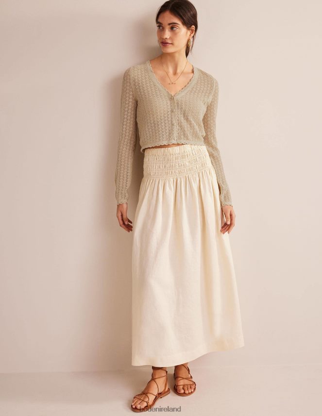 Gold Sparkle Clothing Cropped Pointelle Cardigan Boden Women L466L61664