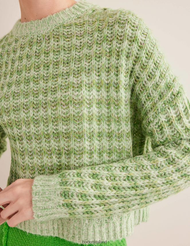 Green Marl Clothing Wide Rib Fluffy Jumper Boden Women L466L62072