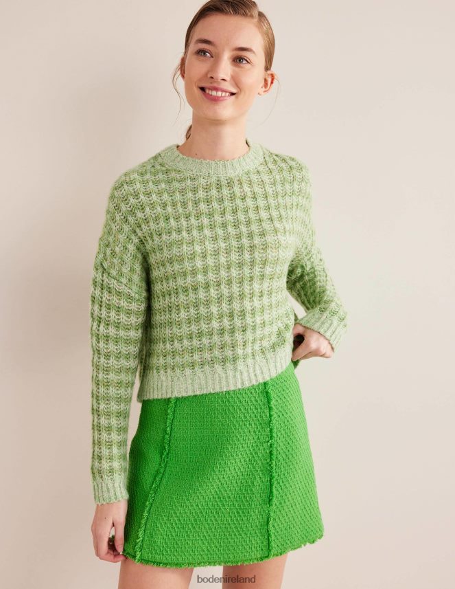 Green Marl Clothing Wide Rib Fluffy Jumper Boden Women L466L62072