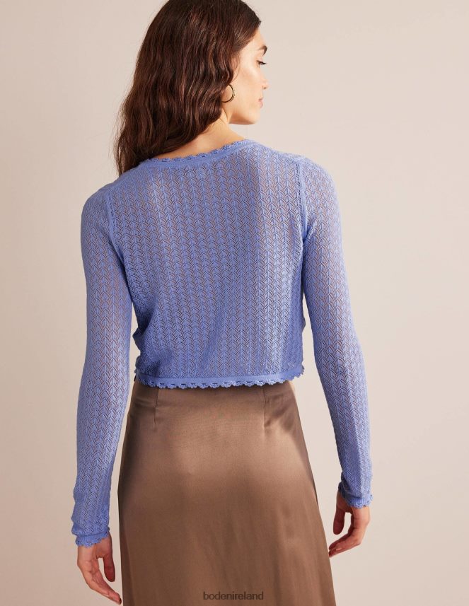 Hazy Blue Clothing Cropped Pointelle Cardigan Boden Women L466L61499