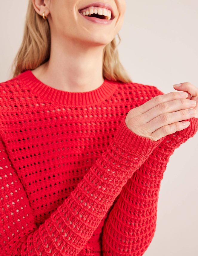 High Risk Red Clothing Cropped Crochet Jumper Boden Women L466L61589