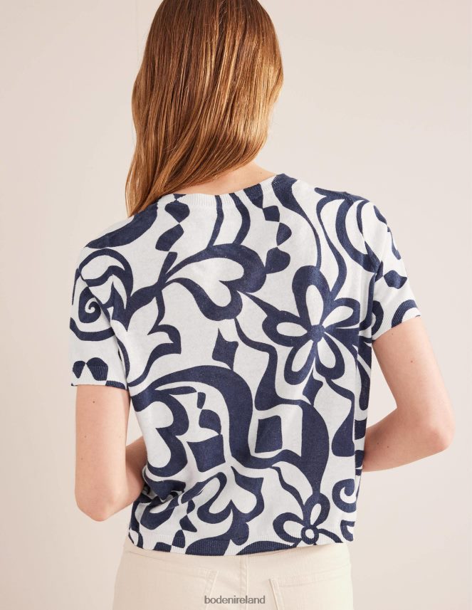 Ink Pot & Ivory Bloom Azure Clothing Printed Beach Cardigan Boden Women L466L61284