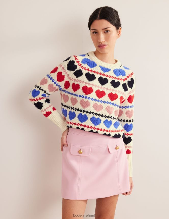 Ivory Heart Fairisle Clothing Chunky Fair Isle Jumper Boden Women L466L62037