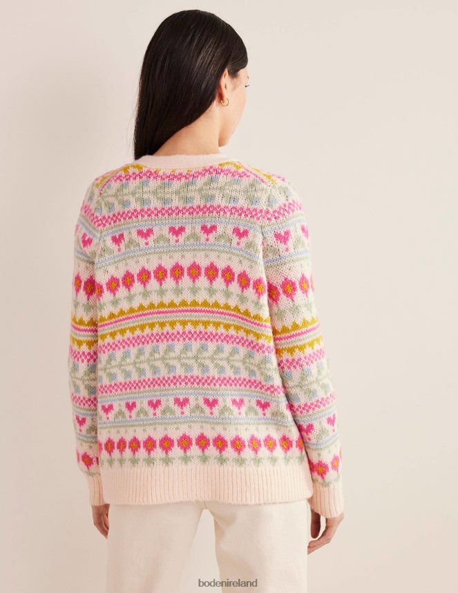 Ivory & Multi Fairisle Clothing Fluffy Fair Isle Cardigan Boden Women L466L61739