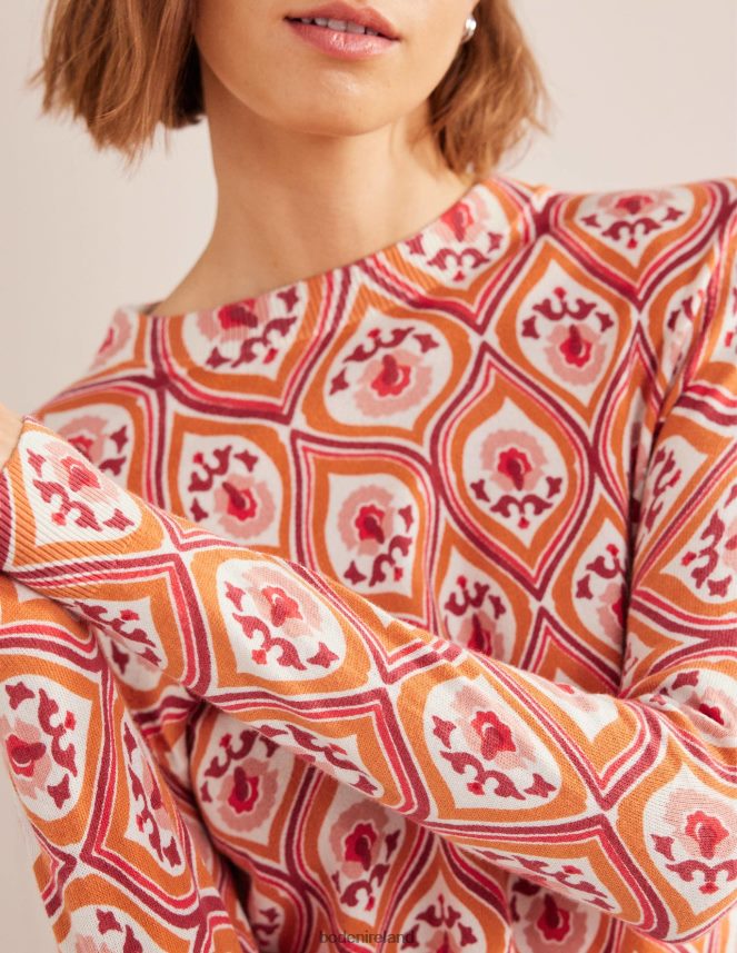 Kumquat & Geo Cascade Clothing Printed High Neck Jumper Boden Women L466L61486