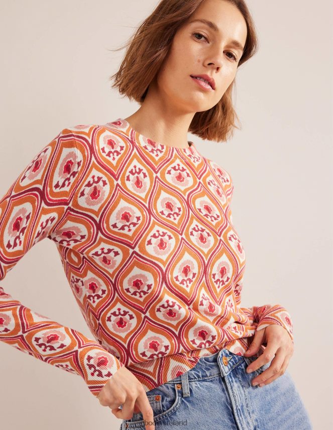 Kumquat & Geo Cascade Clothing Printed High Neck Jumper Boden Women L466L61486