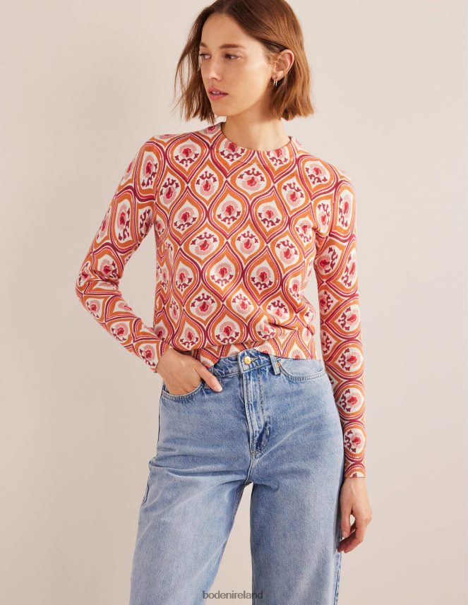 Kumquat & Geo Cascade Clothing Printed High Neck Jumper Boden Women L466L61486