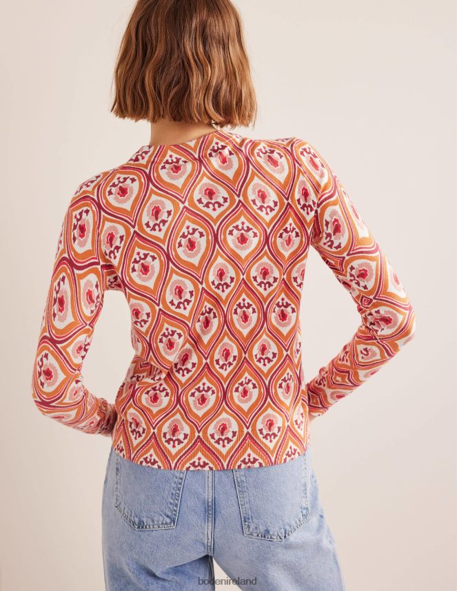 Kumquat & Geo Cascade Clothing Printed High Neck Jumper Boden Women L466L61486