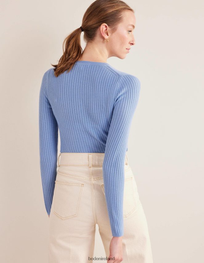 Linseed Blue Clothing Ribbed Merino Jumper Boden Women L466L61507