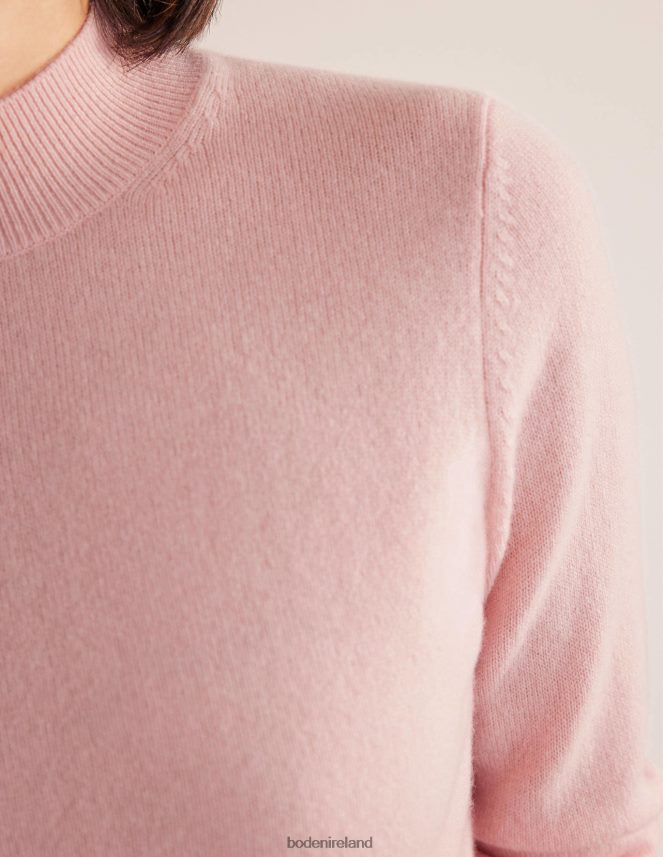 Marshmallow Pink Clothing Cashmere Stand Neck Jumper Boden Women L466L61587