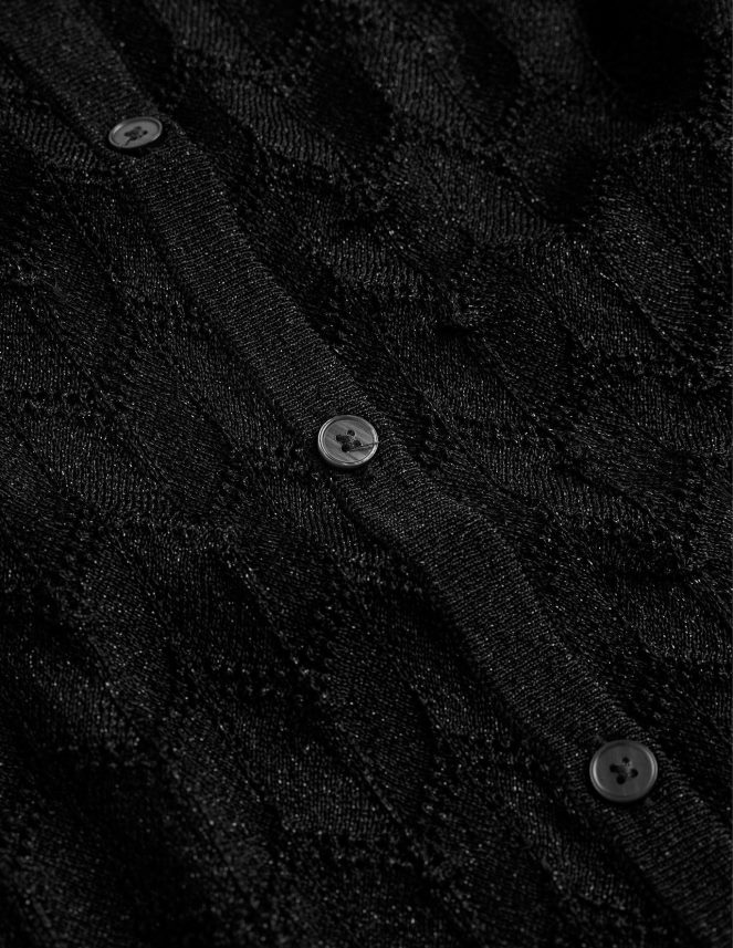 Metallic Black Clothing Knitted Beach Shirt Boden Women L466L6624