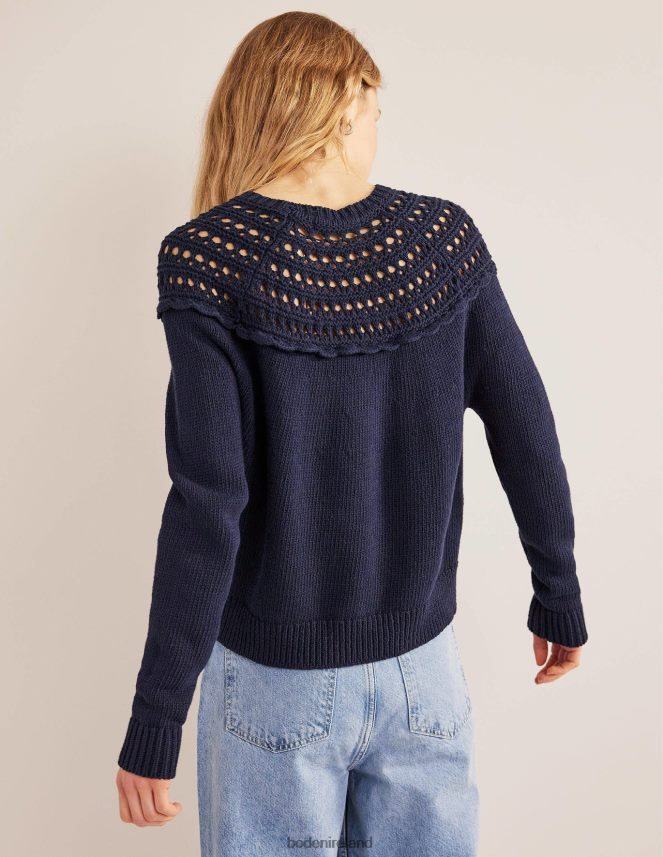 Navy Clothing Crochet Yoke Jumper Boden Women L466L61123