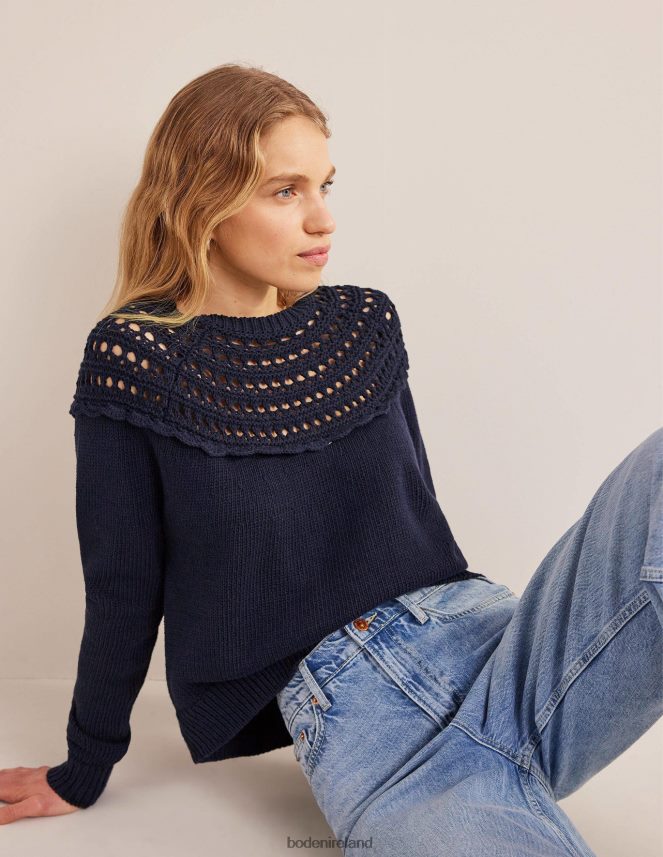 Navy Clothing Crochet Yoke Jumper Boden Women L466L61123