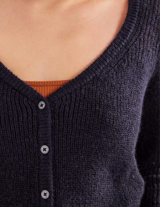 Navy Clothing Fluffy Cropped Cardigan Boden Women L466L61177