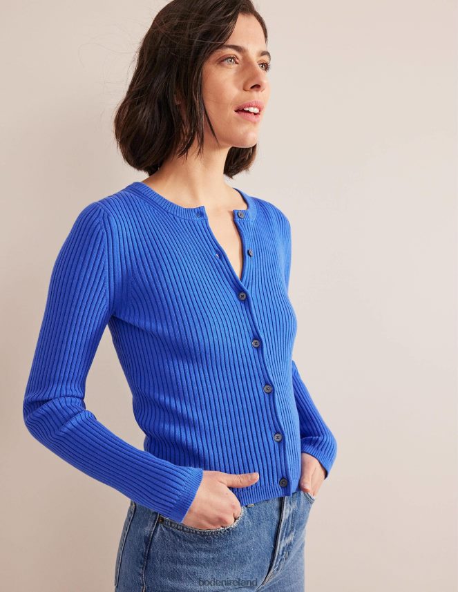 Nebulus Blue Clothing Ribbed Detail Cardigan Boden Women L466L61203