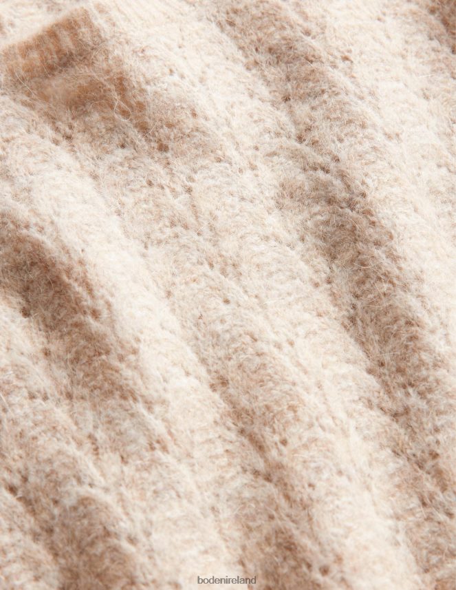 Oatmeal Melange Clothing Fluffy Pointelle Jumper Boden Women L466L61740