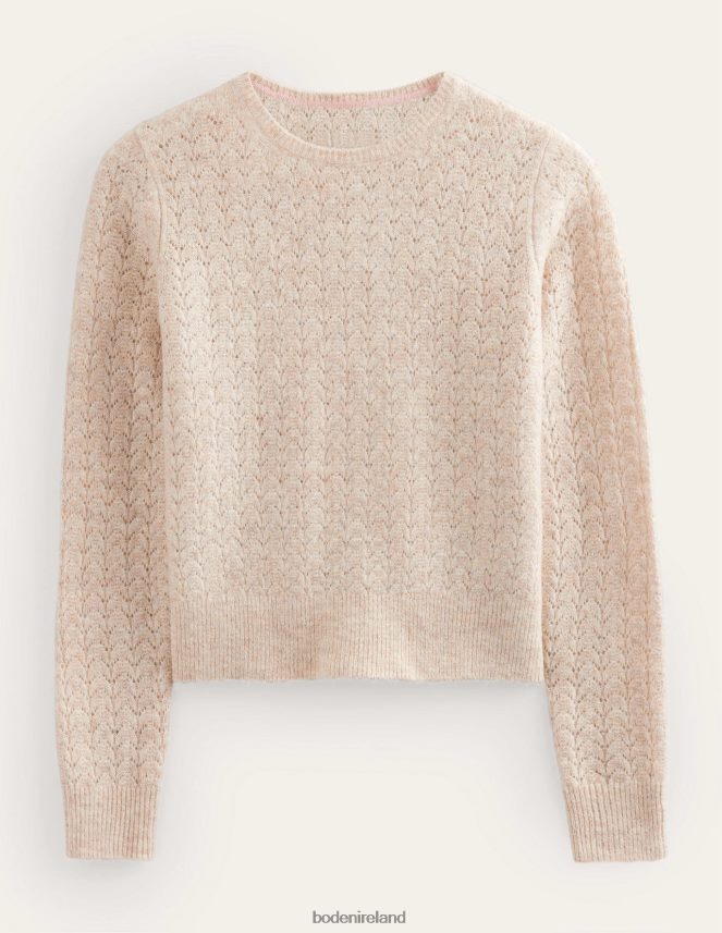 Oatmeal Melange Clothing Fluffy Pointelle Jumper Boden Women L466L61740
