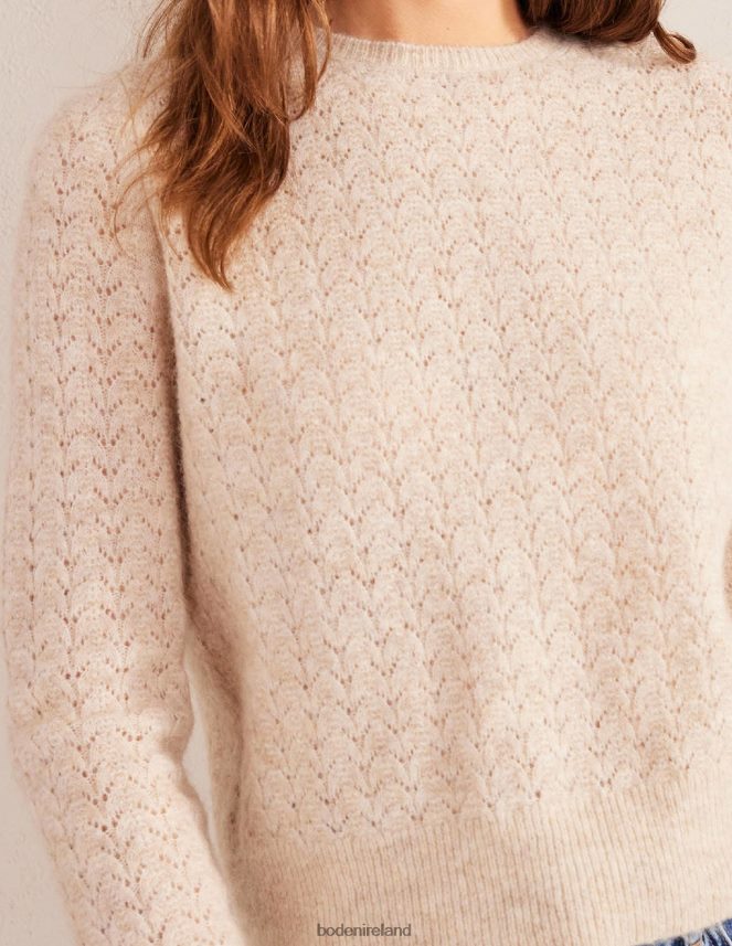 Oatmeal Melange Clothing Fluffy Pointelle Jumper Boden Women L466L61740