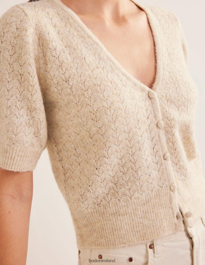 Oatmeal Melange Clothing Pointelle Cardigan Boden Women L466L61331