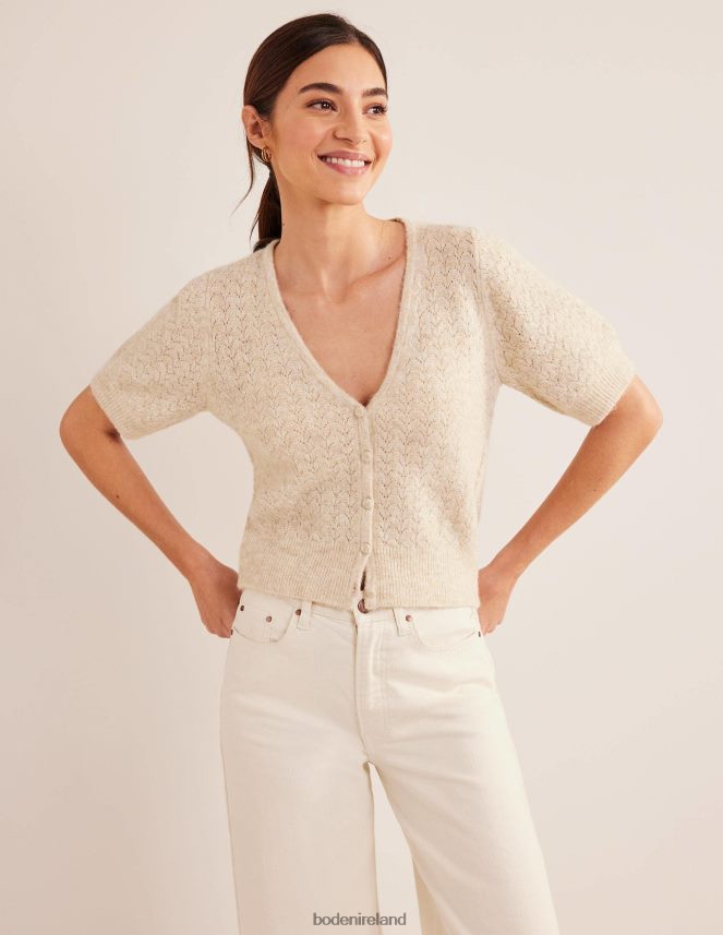 Oatmeal Melange Clothing Pointelle Cardigan Boden Women L466L61331