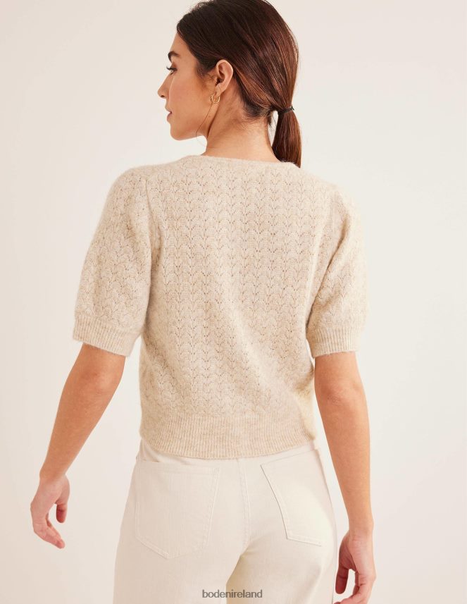 Oatmeal Melange Clothing Pointelle Cardigan Boden Women L466L61331