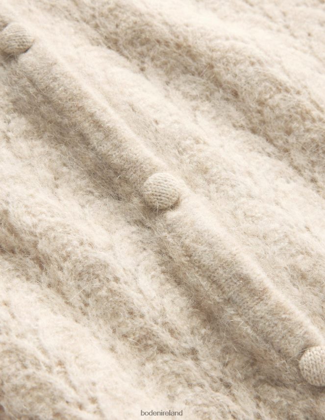 Oatmeal Melange Clothing Pointelle Long-Sleeve Cardigan Boden Women L466L62145