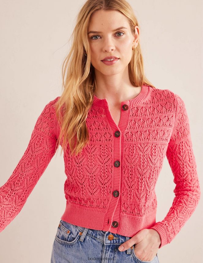 Pop Peony Clothing Pointelle Cotton Cardigan Boden Women L466L61417