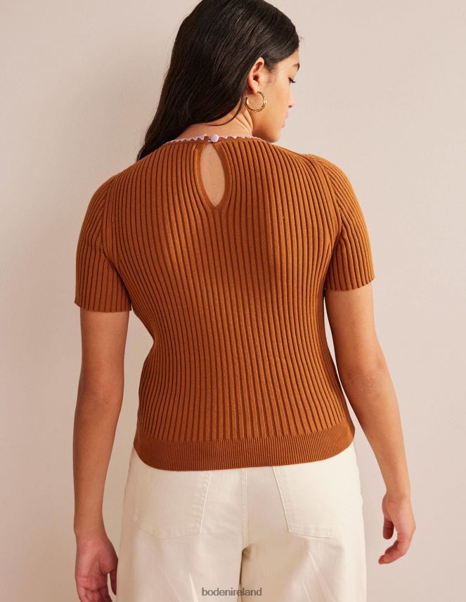 Pumpkin Clothing Crochet-Trim Knitted T-Shirt Boden Women L466L6628