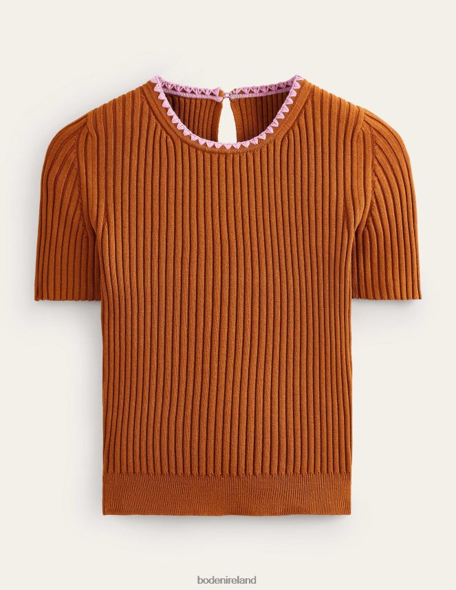 Pumpkin Clothing Crochet-Trim Knitted T-Shirt Boden Women L466L6628